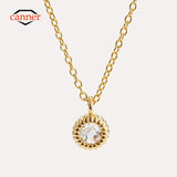Diamond 925 Silver Necklace Initial Pendant Long Chain Wedding Jewelry