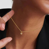 Diamond 925 Silver Necklace Initial Pendant Long Chain Wedding Jewelry