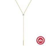S925 Sterling Silver Adjustable Y-shaped Necklace for Women