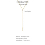 S925 Sterling Silver Adjustable Y-shaped Necklace for Women
