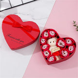 Rose Ring Jewelry Display Soap Flower Storage Case with Bear Doll