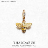 925 Silver Bee Animal Pendant Charm for Women Men