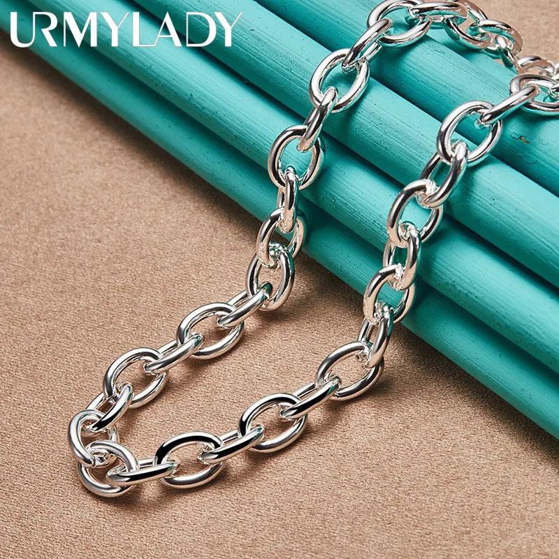 925 Silver Link Chain 18 Inch Necklace Men Women Wedding Party Jewelry
