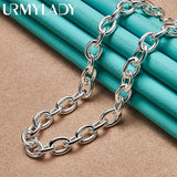 925 Silver Link Chain 18 Inch Necklace Men Women Wedding Party Jewelry