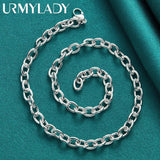 925 Silver Link Chain 18 Inch Necklace Men Women Wedding Party Jewelry