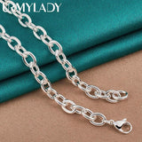 925 Silver Link Chain 18 Inch Necklace Men Women Wedding Party Jewelry