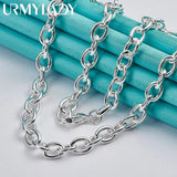 925 Silver Link Chain 18 Inch Necklace Men Women Wedding Party Jewelry