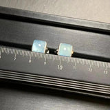 Aquamarine Hoop Earrings 925 Silver Plated Fine Jewelry