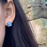 Aquamarine Hoop Earrings 925 Silver Plated Fine Jewelry