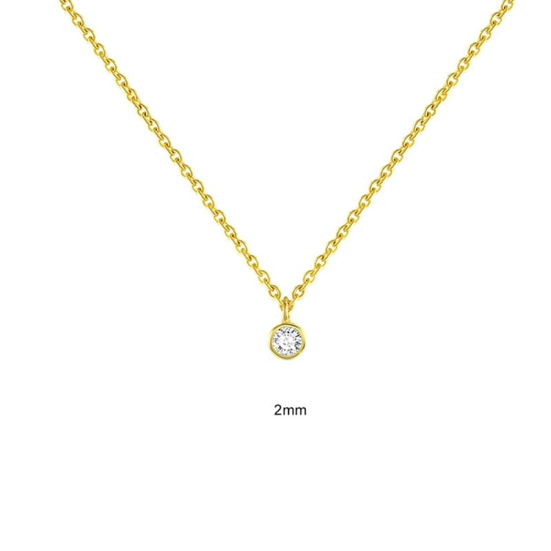 2-4mm Zircon Sterling Silver Choker Necklace Women Temperament DIY Jewelry