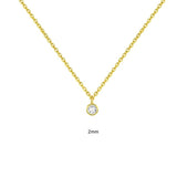 2-4mm Zircon Sterling Silver Choker Necklace Women Temperament DIY Jewelry