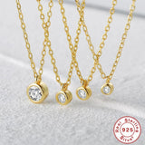 2-4mm Zircon Sterling Silver Choker Necklace Women Temperament DIY Jewelry
