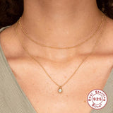 2-4mm Zircon Sterling Silver Choker Necklace Women Temperament DIY Jewelry
