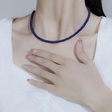 4MM Tourmaline Stone Choker Necklace 925 Sterling Silver Handwork Jewelry
