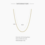925 Sterling Silver Box Chain Necklace 18K Plated Choker