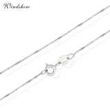 35cm-80cm 925 Sterling Silver Thin Link Box Chain Necklace Women Jewelry
