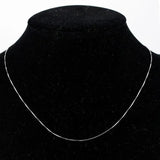 35cm-80cm 925 Sterling Silver Thin Link Box Chain Necklace Women Jewelry
