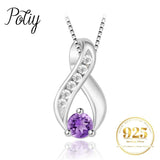 Natural Amethyst Infinity Pendant Necklace 925 Sterling Silver