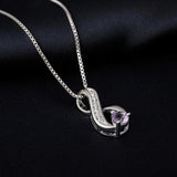 Natural Amethyst Infinity Pendant Necklace 925 Sterling Silver