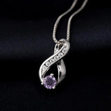 Natural Amethyst Infinity Pendant Necklace 925 Sterling Silver