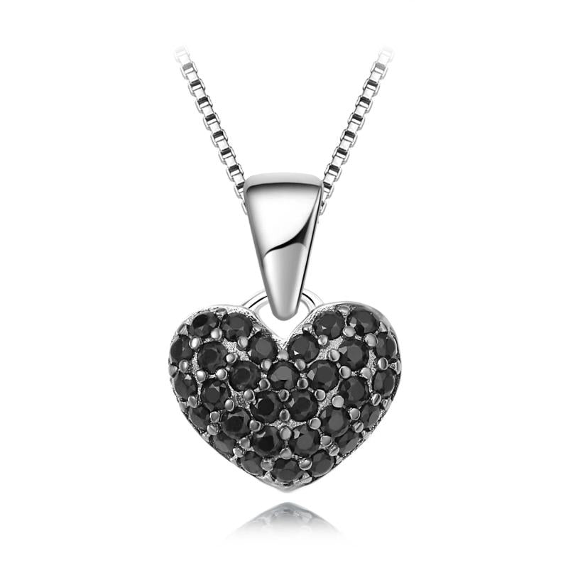 Potiy Heart Natural Spinel Pendant Necklace 925 Sterling Silver