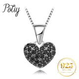 Potiy Heart Natural Spinel Pendant Necklace 925 Sterling Silver