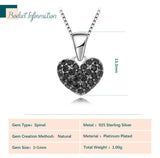 Potiy Heart Natural Spinel Pendant Necklace 925 Sterling Silver