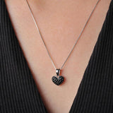 Potiy Heart Natural Spinel Pendant Necklace 925 Sterling Silver