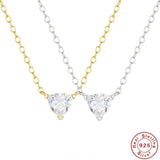 Zircon Necklace Triangle Plata 925 Sterling Silver Pendant Women Jewelry