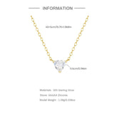 Zircon Necklace Triangle Plata 925 Sterling Silver Pendant Women Jewelry