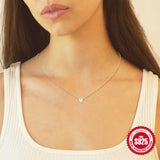 Zircon Necklace Triangle Plata 925 Sterling Silver Pendant Women Jewelry