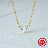 Zircon Necklace Triangle Plata 925 Sterling Silver Pendant Women Jewelry
