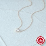 Zircon Necklace Triangle Plata 925 Sterling Silver Pendant Women Jewelry
