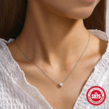 Zircon Necklace Triangle Plata 925 Sterling Silver Pendant Women Jewelry