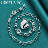 925 Silver Heart Pendant Necklace Women Wedding Party Charm Jewelry