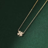 925 Silver Zircon Clover Choker Necklace For Women