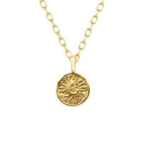 925 Silver Moon Necklace Women Vintage Sun Pendant Choker