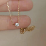 925 Silver Necklace 4mm Pendant CZ Zircon Chain for Women Party Wedding Bride