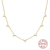 S925 Silver Mini Stone Stacked Clavicle Chain Pendant Necklaces