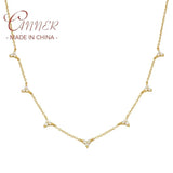 S925 Silver Mini Stone Stacked Clavicle Chain Pendant Necklaces