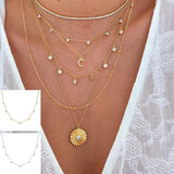 S925 Silver Mini Stone Stacked Clavicle Chain Pendant Necklaces