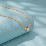 925 Silver Opal Zircon Round Pendant Necklace Chain Women Girls Jewelry Gift