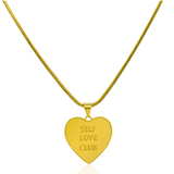 925 Silver SELF Love Heart Pendant Snake Chain Women Party Jewelry