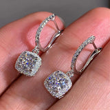 925 Sterling Silver Diamond Earrings for Women - Wedding Jewelry Gift