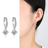 Starmoon 925 Silver CZ Drop Earrings For Women