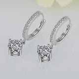 Starmoon 925 Silver CZ Drop Earrings For Women