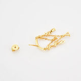 925 Silver Zircon Drop Stud Earring Line Crystal Clips