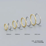 925 Silver Geometric Round Hoop Earrings Nose Ring