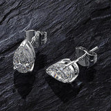 Zircon Stud Earrings 925 Silver Bridal Jewelry Gift
