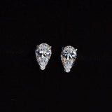 Zircon Stud Earrings 925 Silver Bridal Jewelry Gift